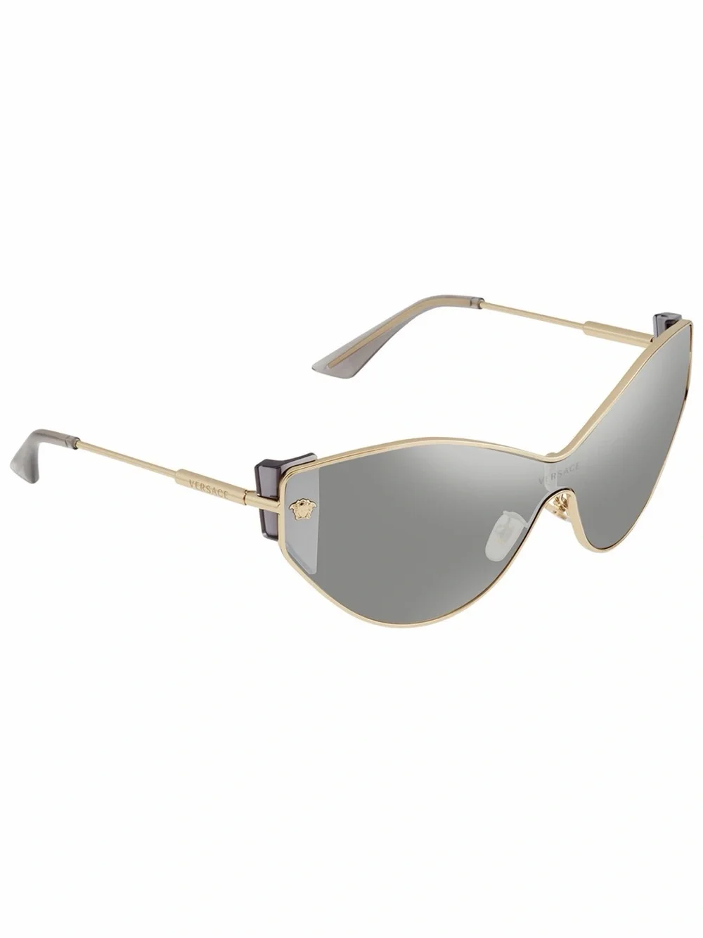 New Versace VE2239 12526G Gold-Tone Cat-Eye Sunglasses Silver Lenses Authentic